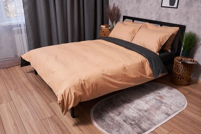Комплект постельного белья Moon&Star Бязь Gold Люкс Gray Cream Полуторный Евро 160х220 см наволочки 2х50х70 см (MS-820003311)