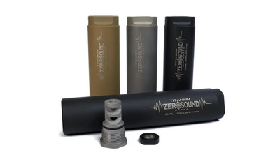 Саундмодератор ZEROSOUND TITAN BRAKE .223CAL, .243, 5,45, 6,5 CREEDMOOR(TRIPLE GAS UNLOADING SYSTEM) серый