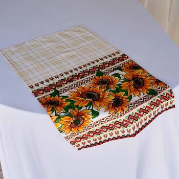 Полотенце для кухни - ткань - рогожка 100% хлопок, рисунок - Подсолнухи, 48*73см