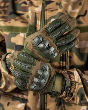 Тактические штурмовые полнопалые перчатки M олива (20087)