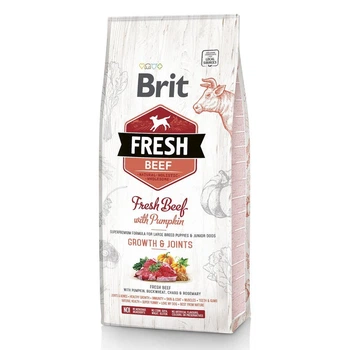 Сухий повнораціонний корм Brit Fresh для цуценят великих порід зі свіжою яловичиною і гарбузом 2.5кг