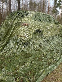 Маскировочная сетка 4х6м для автомобиля, пикапа, внедорожника и техники "Листья зелёные №2"