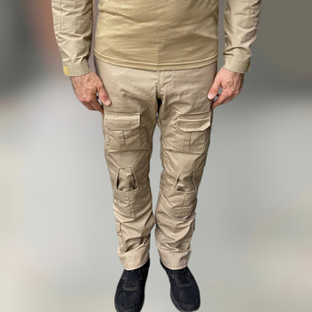 Штани тактичні Combat з пазами під наколінники, полікоттон, Койот, розмір XL, тактичні штани для військових