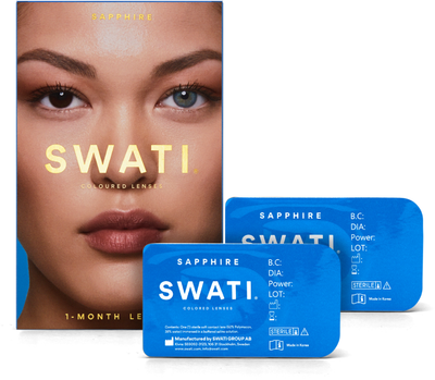 Кольорові контактні лінзи Swati Coloured Lenses Sapphire 1 Month 2 шт (7350100163673)