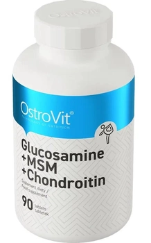 Suplement diety OstroVit Glucosamine + MSM + Chondroitin 90 tabletek (5902232619195)