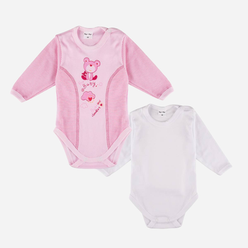 Набір дитячих боді 2 шт для новонароджених для дівчинки Tup Tup T21B206-BM02 62 см Білий/Рожевий (5901845287616)