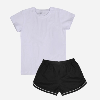Дитячий комплект (футболка + шорти) для дівчинки Tup Tup SP100DZ-1010 110 см Білий/Чорний (5907744051716)