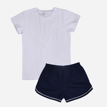 Дитячий комплект (футболка + шорти) для дівчинки Tup Tup SP100DZ-3100 116 см Білий/Темно-синій (5907744051822)