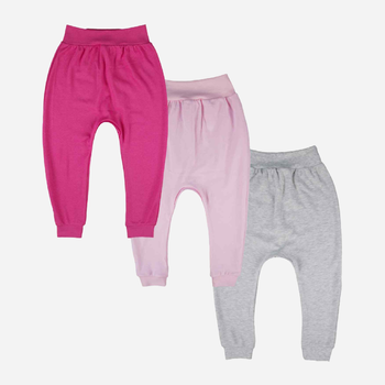 Набір дитячих спортивних штанів 3 шт для дівчинки Tup Tup T22B100-FSP1 98 см Сірий/Рожевий (5901845293570)