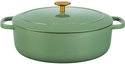 Каструля чавунна овальна Ballarini Bellamonte з кришкою зелена 2.2 л (75003-585-0)