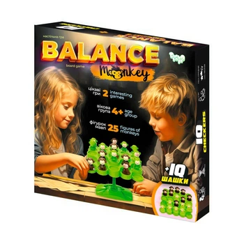 Развивающая настольная игра "Balance Monkey" Danko Toys BalM-01, 25 фигурок обезьян