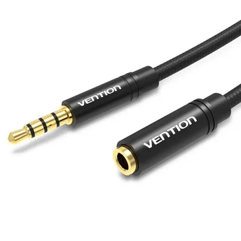 Аудіокабель Vention Audio 3.5 мм 1м Black Metal Type (BHBBF)