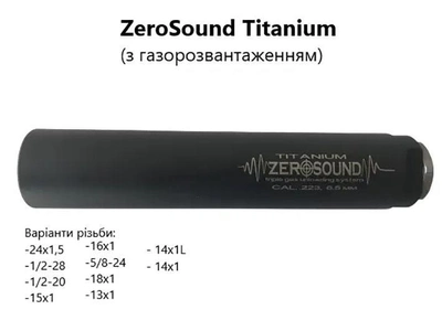 Саундмодератор zerosound titan .223cal, .243, 5,45, 6,5 creedmoor(triple gas unloading system)