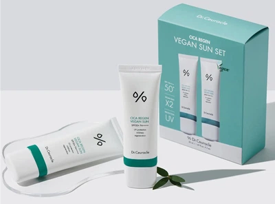 Набір сонцезахисних веганських кремів з азіатською центеллою SPF50+ PA++++ Dr.Ceuracle Cica Regen Vegan Sun Set Duo 1 шт