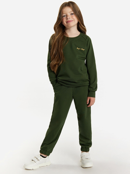 Дитячий спортивний костюм (світшот + штани) для дівчинки Tup Tup 101400-5010 122 см Хакі (5907744490560)