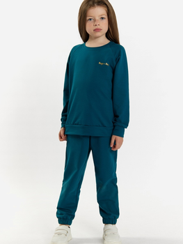 Komplet młodzieżowy sportowy (bluza + spodnie) dla dziewczynki Tup Tup 101402-3210 146 cm Turkusowy (5907744490805)