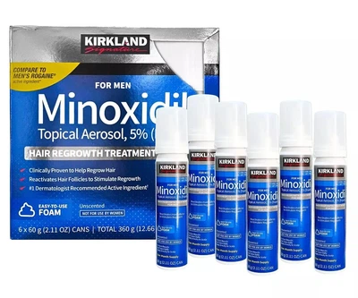 Піна minoxidil 5% Kirkland для росту волосся та бороди (6 флаконов)