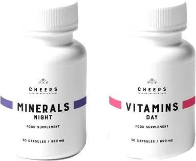 Набір дієтичних добавок Cheers Minerals Night 30 капсул + Vitamins Day 30 капсул (5907222983096)