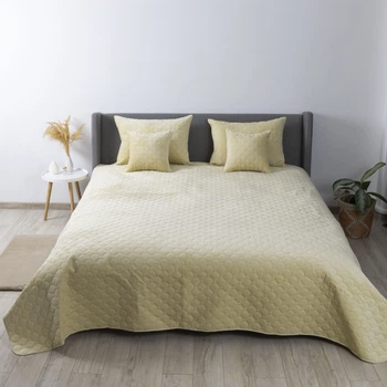 Покривало ТЕП Velour Ромб круглый Бежевое Двуспальное 180х240 см Велюр (2000008658942/4-00516_22456)