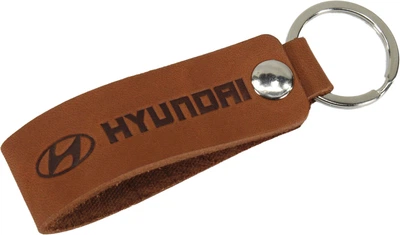 Брелок на ключи Hyundai коричневый (Украина) (кожа)