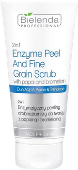 Пилинг для лица Bielenda Professional 2 в 1 Enzyme Peel & Fine Grain Scrub Энзимный мелкозернистый с папаином и бромелайном 150 г (5902169013561)