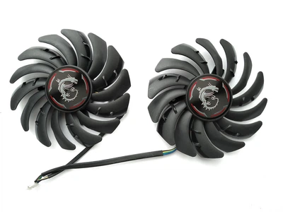 Вентилятор для відеокарти MSI GTX 1650 1660 Ti SUPER Gaming (orgnl) 87 мм PowerLogic PLD09210S12HH (PLD09210B12HH) комплект 2 шт (№359)