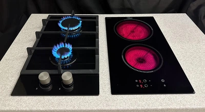 Комбінована Hi Light - газова варильна поверхня Luxor Modul LPGE 3420 BK + уголок для безпечного підключення у подарунок, чорний