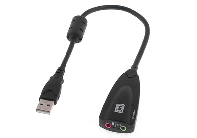 Контроллер USB-sound card (7.1) 3D sound (Windows 7 ready), 20см кабель с ферритом, Blister Q50