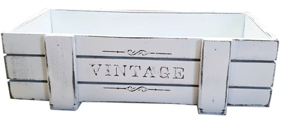 Ящик флористичний ДРЕВОДЕЛЯ "Vintage" 9х30х17см Біла патина (050101)