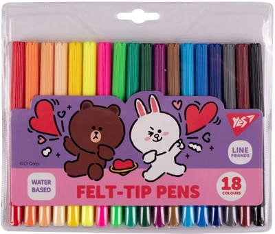 Фломастеры Yes Line Friends 18 цветов (650551) (5056574436597)