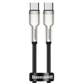 Дата кабель Baseus Cafule Metal Type-C to Type-C 100W (1m) (CATJK-C) Черный