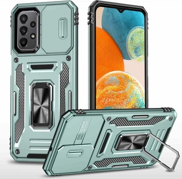Чохол зі шторкою для камери Camshield Army Ring для Samsung Galaxy A23 4G, ударостійкий кейс з кільцем-тримачем та функцією підставки Light Green