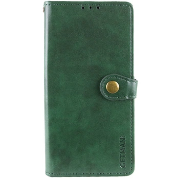 Кожаный чехол-книжка GETMAN Gallant (PU) для Xiaomi Redmi Note 13 4G Зеленый