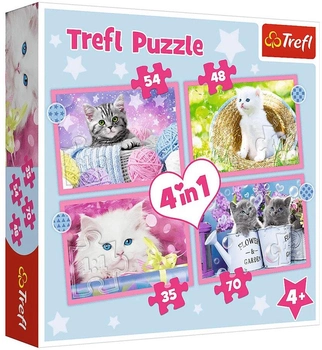 Puzzle Trefl 4w1 Zabawne kotki 207 elementów (5900511343960)
