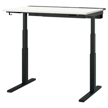 Комп'ютерний стіл з регулюванням висоти IKEA MITTZON 120x80 см білий/чорний (595.275.52)