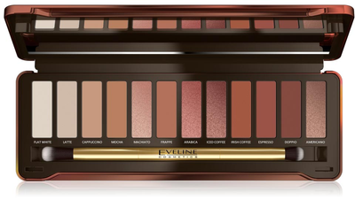 Paleta 12 cieni do powiek Eveline Cosmetics Charming Mocha Eyeshadow Palette (5901761985115)