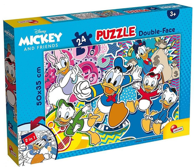Puzzle dwustronne Lisciani Mickey and Friends 24 elementy (8008324086504)