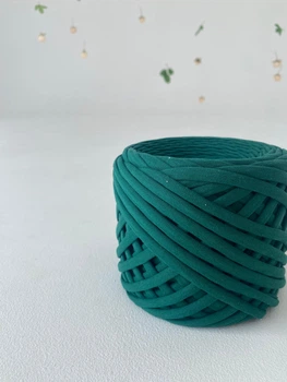 Трикотажная пряжа MomyKnits 7-9 мм 120 метров Зеленый Хлопковая пряжа Пряжа для корзин Пряжа для сумок Пряжа для вязания крючком