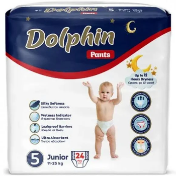 Подгузники Трусики детские Dolphin 5 junior 11-25 кг 24 шт