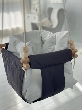 Підвісна тканинна дитяча гойдалка Comfort + Білий