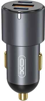 Автомобильное зарядное устройство XO CC45 1 USB QC 3.0 + 2 Type-C PD (60W) Black (XO-CC45-BK)