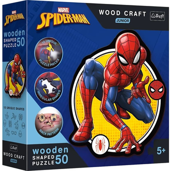 Puzzle drewniane Trefl Moc Spidermana 50 elementów (5900511202045)