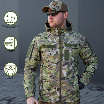 Мужская Водоотталкивающая Куртка с велкро панелями / Легкий Дождевик мультикам размер S