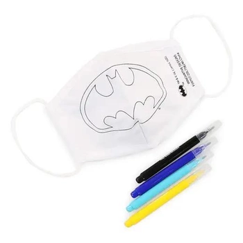 Дитяча багаторазова маска DC Бетмен тканинна розфарбовувана маска з фломастерами в комплекті (SVTL00010057)