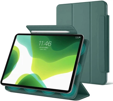 Магнитный чехол-книжка с фиксатором BBM1 Magnetic Case для iPad Air 4 2020/Air 5 2022 10,9"/Pro 11" 2018/Air 11" 2024(M2)/2025(M3)/2026(M4) Темно-зеленый