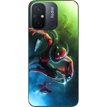 Силиконовый чехол SMTT для Xiaomi Redmi 12C с картинкой Человек-Паук