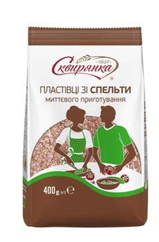 Пластівців пшеничні (зі спельти) Миттєвого приготування Сквирянка 400 г х 12 шт