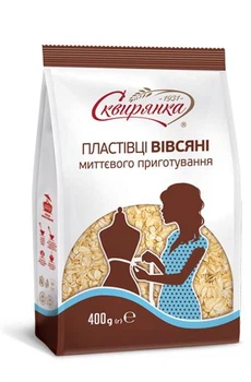 Пластівці вівсяні Миттєвого приготування Сквирянка 400 г х 12 шт