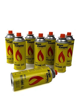 Комплект газовий балон туристичний ALPEN Camping 227 г 400 мл -10°C+40°C Польща 8 шт/уп