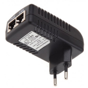 POE инжектор 48V 0,5A (24Вт) с портами Ethernet 10 / 100 / 1000Мбит / с